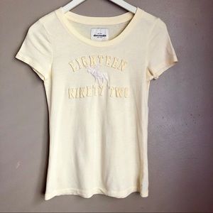 [Abercrombie] Soft Yellow Logo Tee